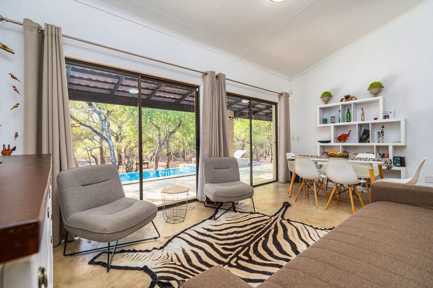 Lounge with zebra rug
